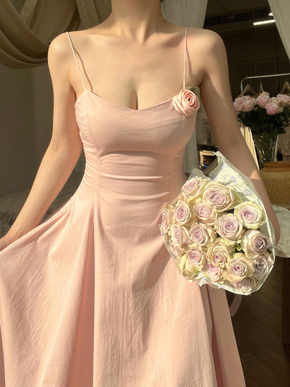 Baby Pink Rose Maxi Dress