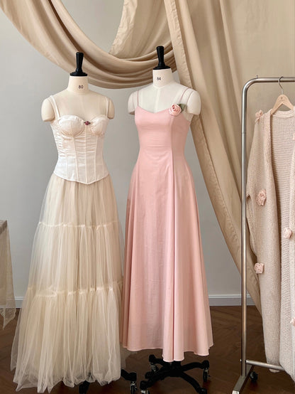 Baby Pink Rose Maxi Dress