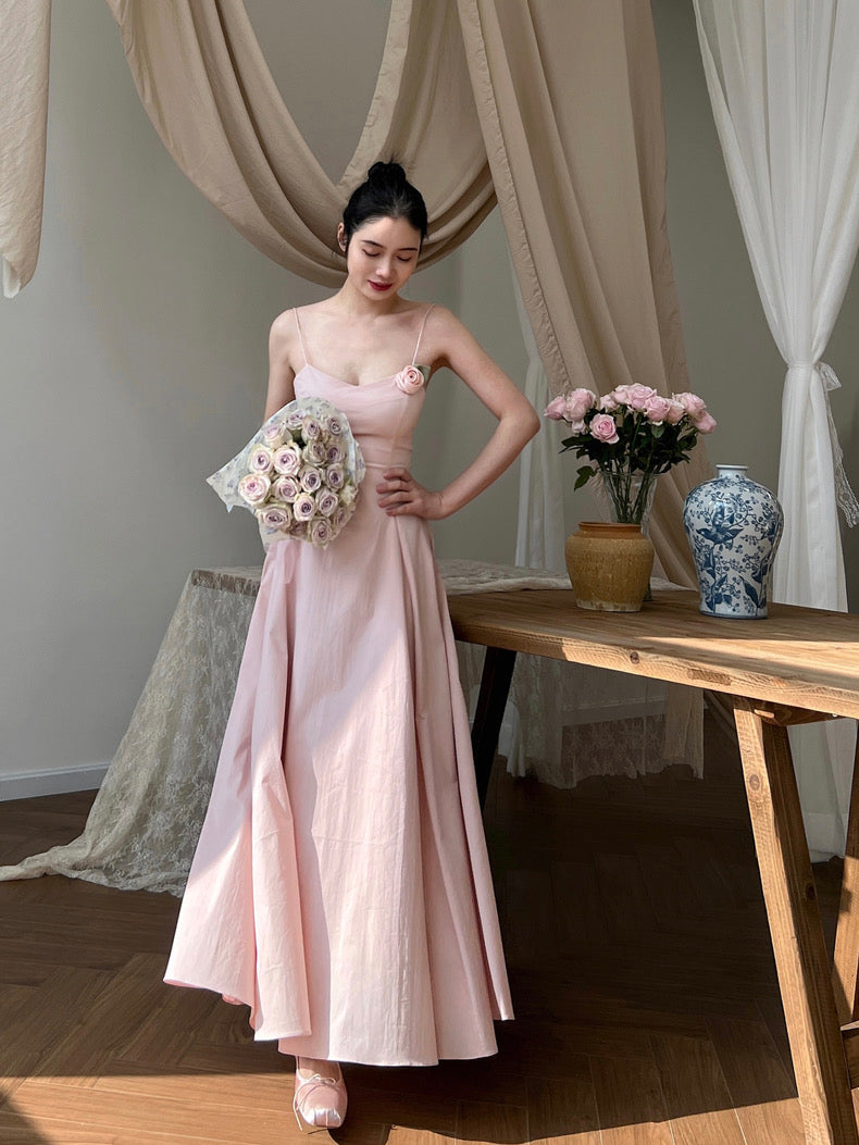 Baby Pink Rose Maxi Dress