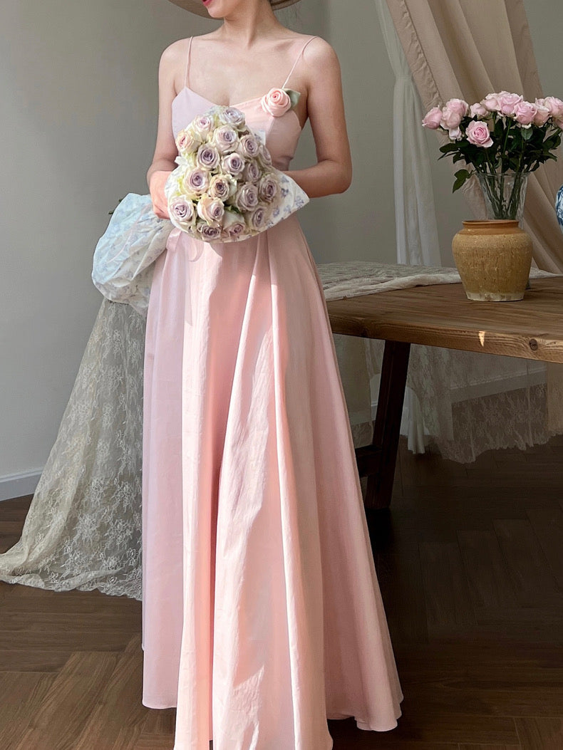 Baby Pink Rose Maxi Dress